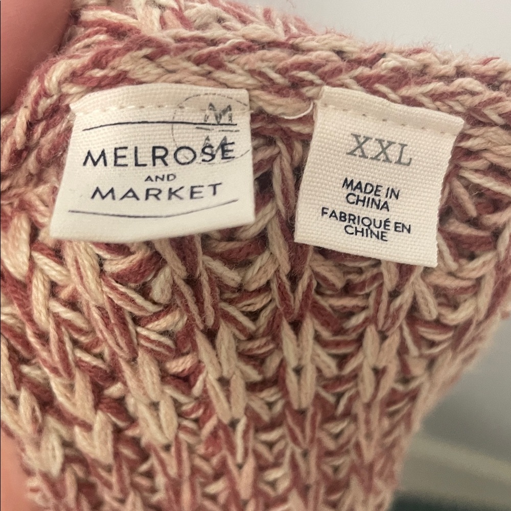 Melrose and Market Open Tie Back Knit Sweater in Rose XXL - Picture 2 of 7